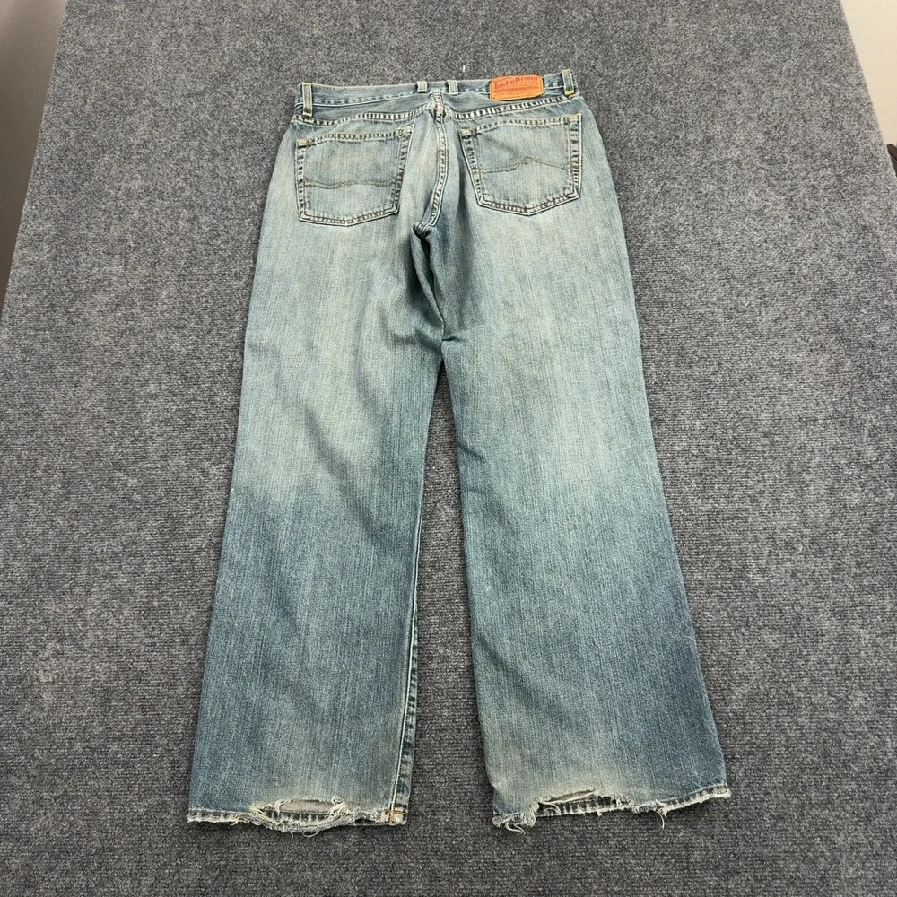 Vintage Lucky Brand Jeans Mens 32 Blue Denim Bootcut Zip Fly Y2K Style